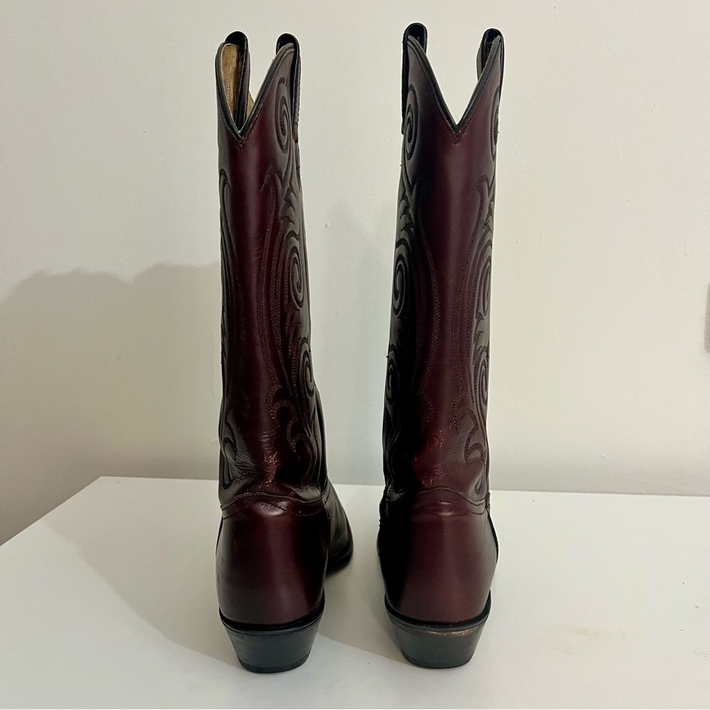 Vintage Tony Lama Red Leather Boots Size 8 - Picture 8 of 14